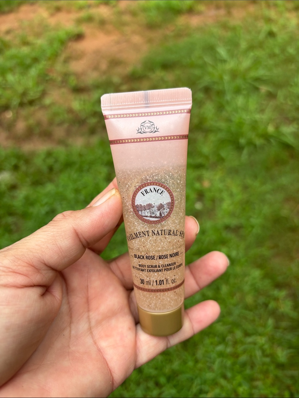 Black Rose Body Scrub & Cleanser - Pink Tube travel size
